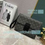 Copy L--V Grey Monogram Pochette S-Lock Clutch Bag